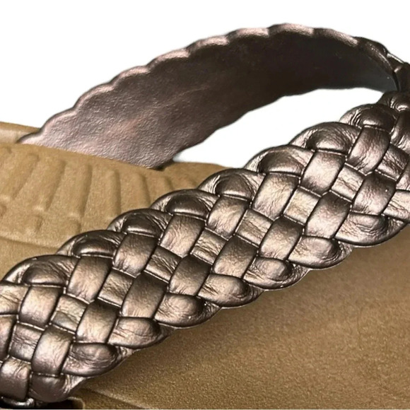 OKABASHI Baha Toffee/Copper Flip Flop Sandal Braided Look Strap sz S - Picture 4 of 7